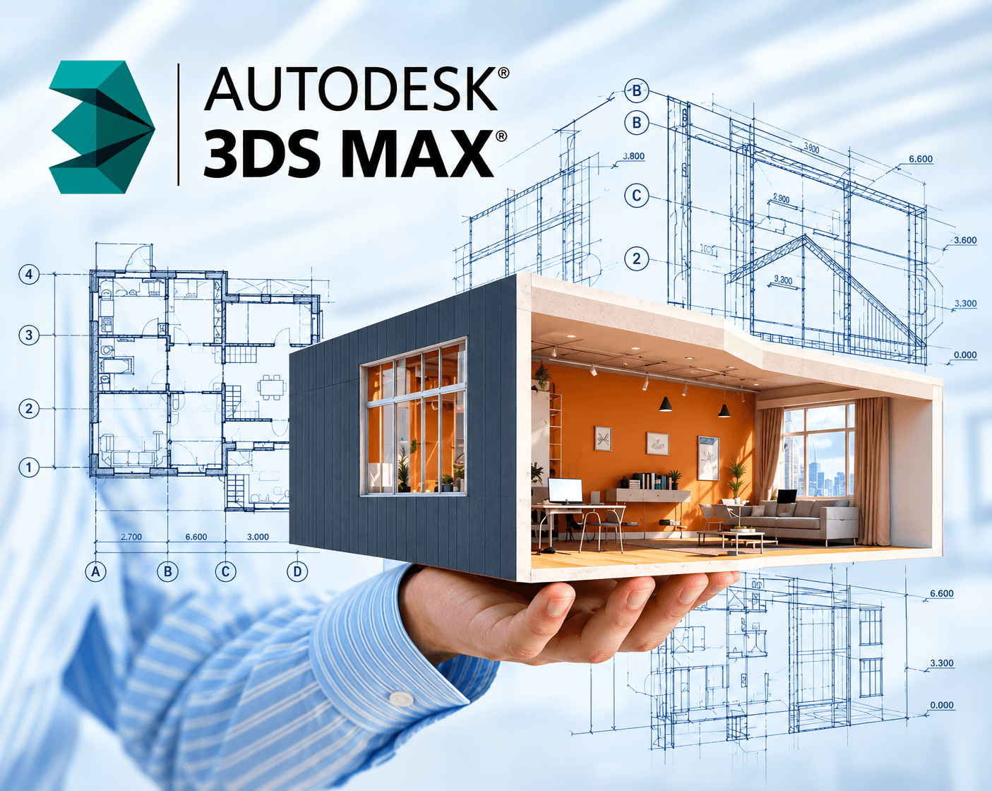 3D rendered interior scene created using 3Ds Max and V-Ray
